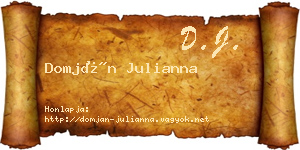 Domján Julianna névjegykártya